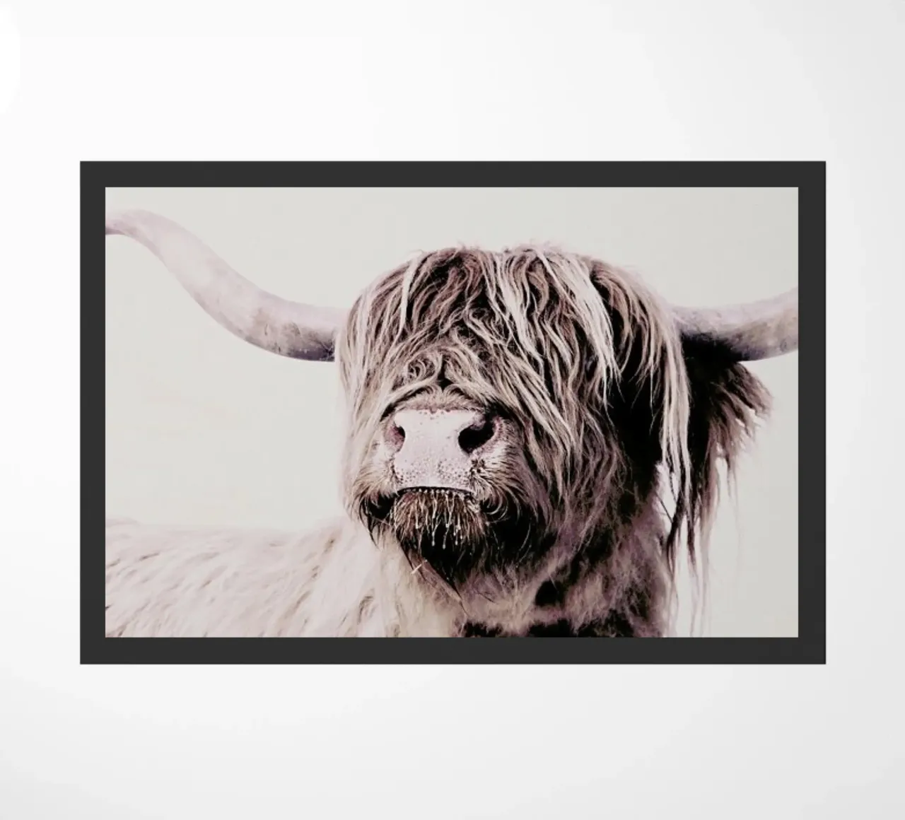 Highland Cattle Frida Crème doormat by Monika Strigel