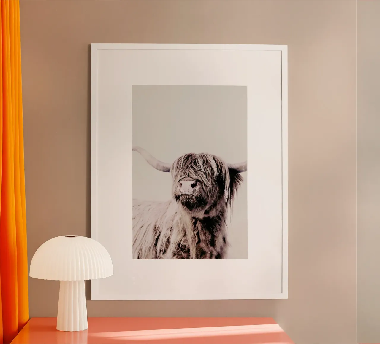 Highland Cattle Frida Crème Hahnemühle von Monika Strigel