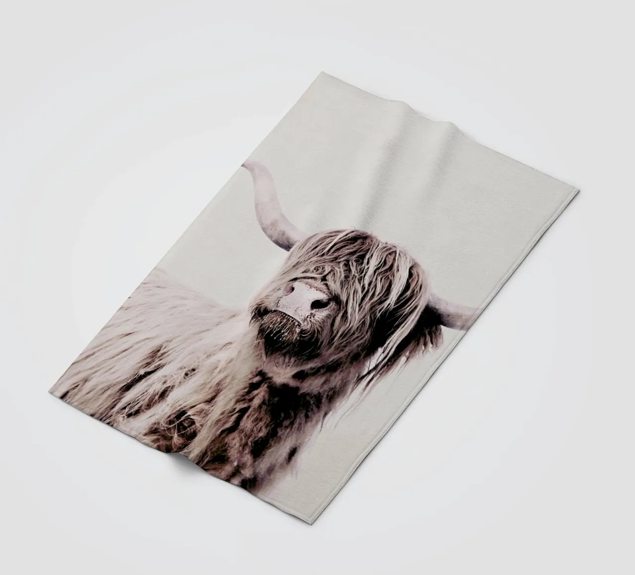 Highland Cattle Frida Crème coperta in pile da Monika Strigel