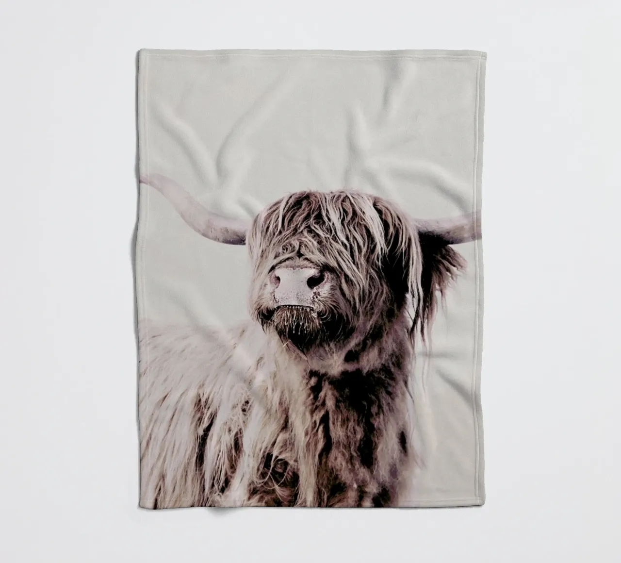 Highland Cattle Frida Crème coperta in pile da Monika Strigel