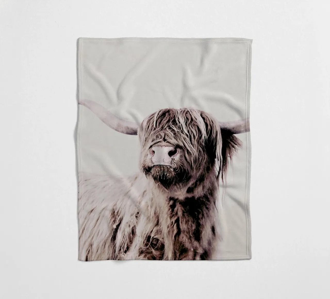 Highland Cattle Frida Crème coperta in pile da Monika Strigel