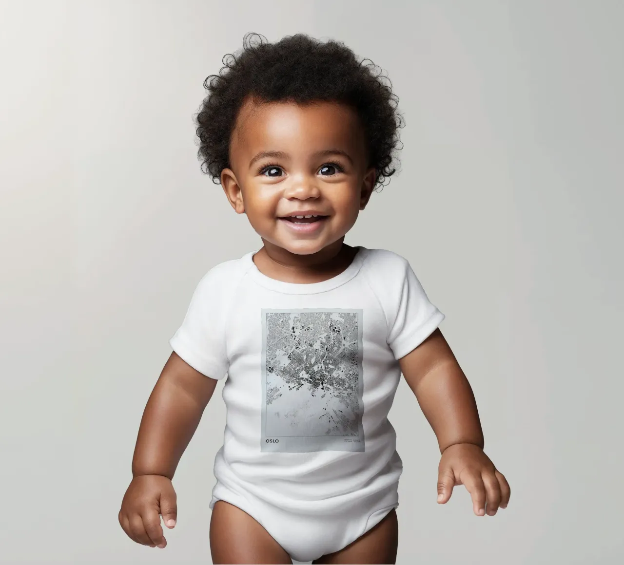 Oslo body neonato maniche corte da The Cartography Collection