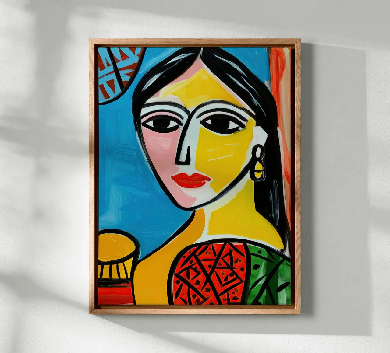 Monna Lisa nello stile di Picasso | Pittura su tela tela con Cornice a cassetta da Autofocus