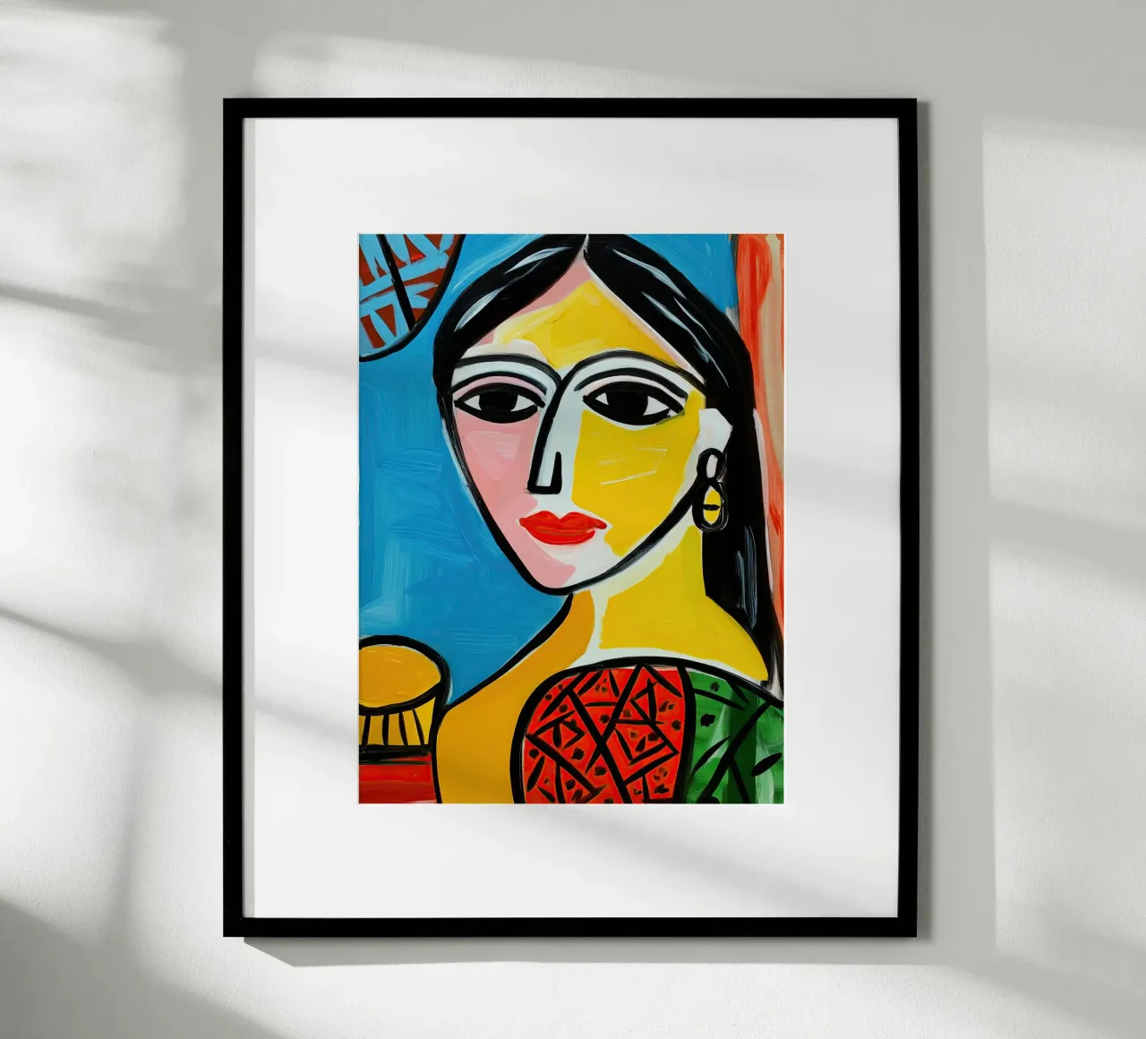 Mona Lisa in the style of Picasso | Canvas Painting poster with aluminum frame by Autofocus