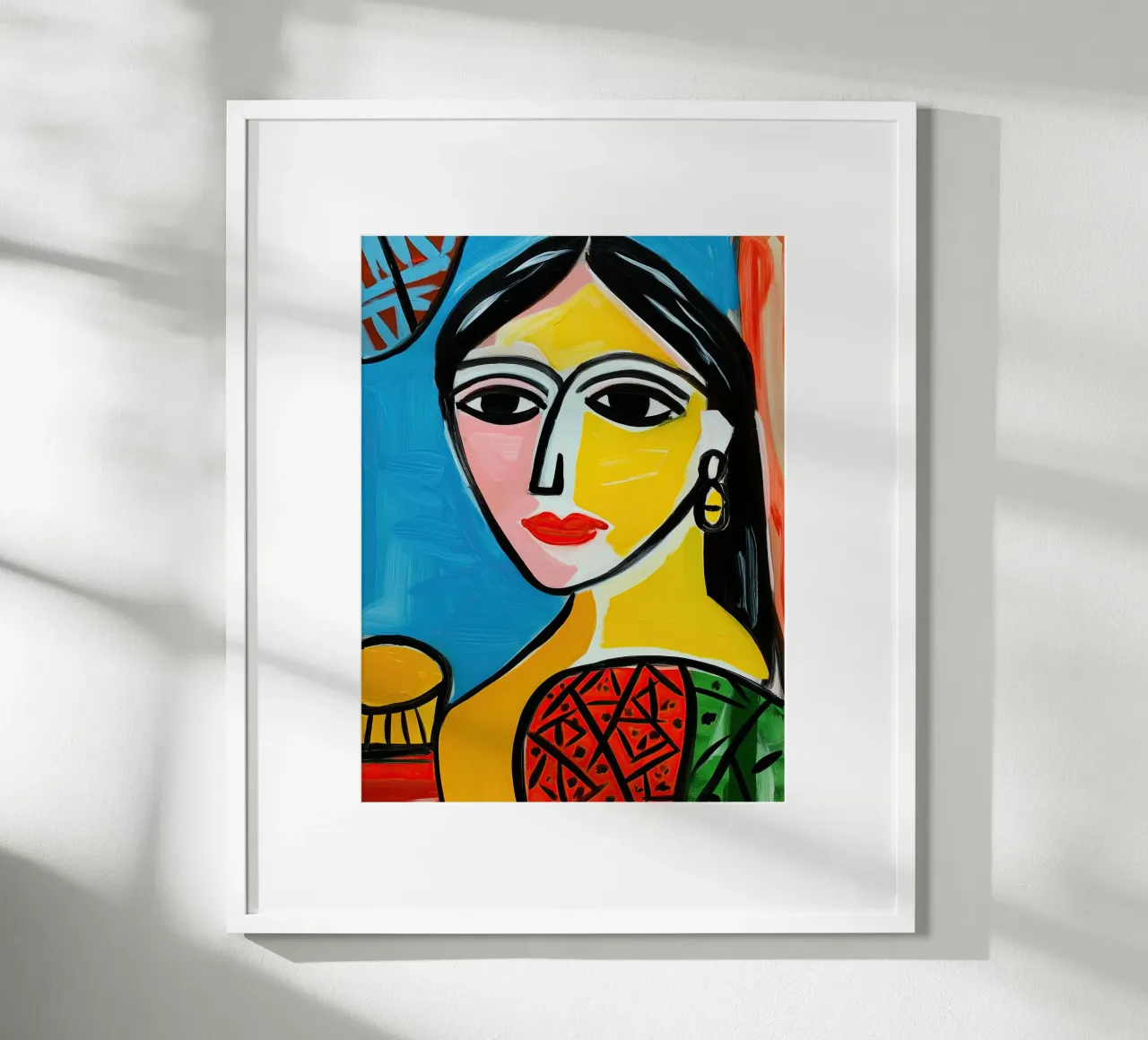 Mona Lisa in the style of Picasso | Canvas Painting poster with aluminum frame by Autofocus