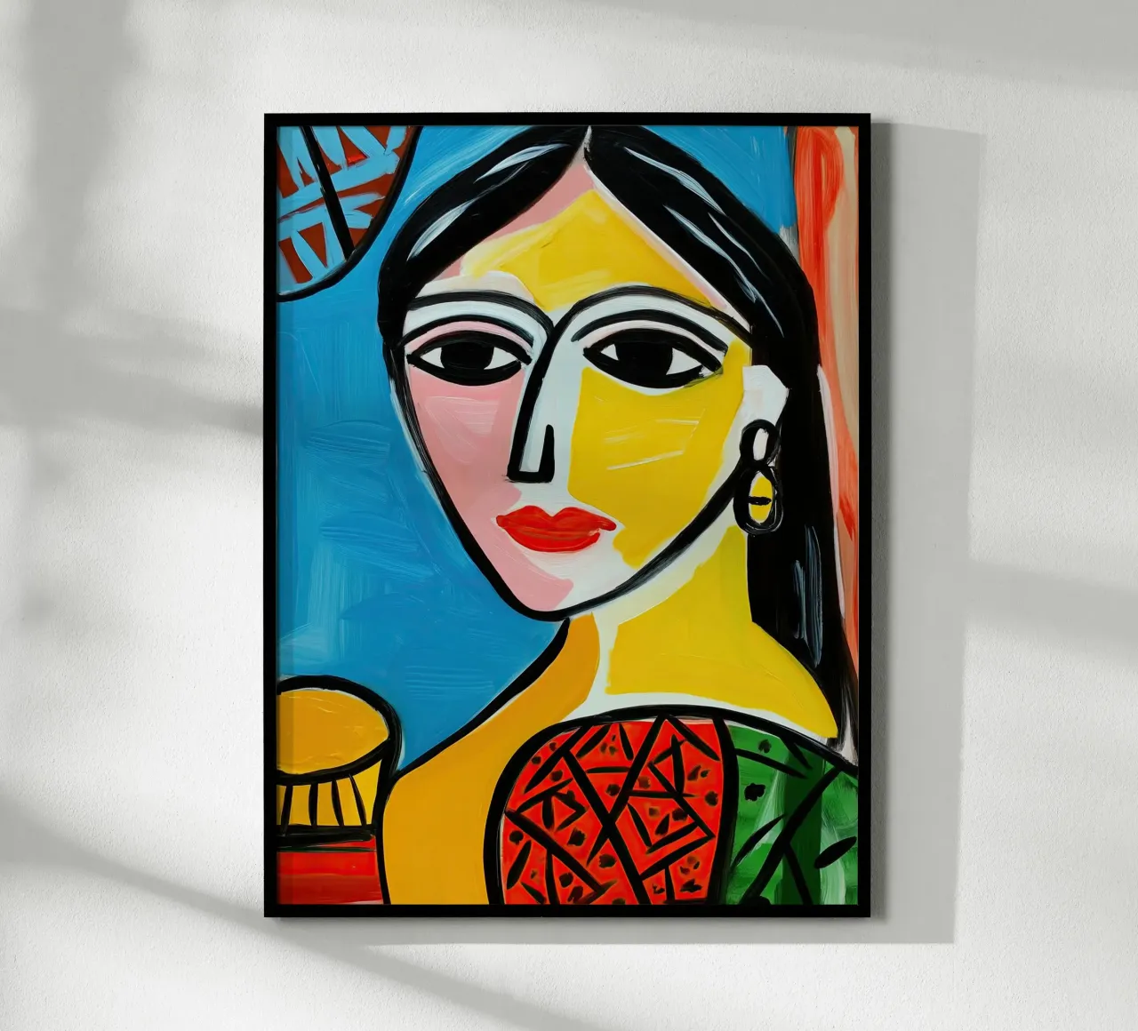 Mona Lisa in the style of Picasso | Canvas Painting poster with aluminum frame by Autofocus