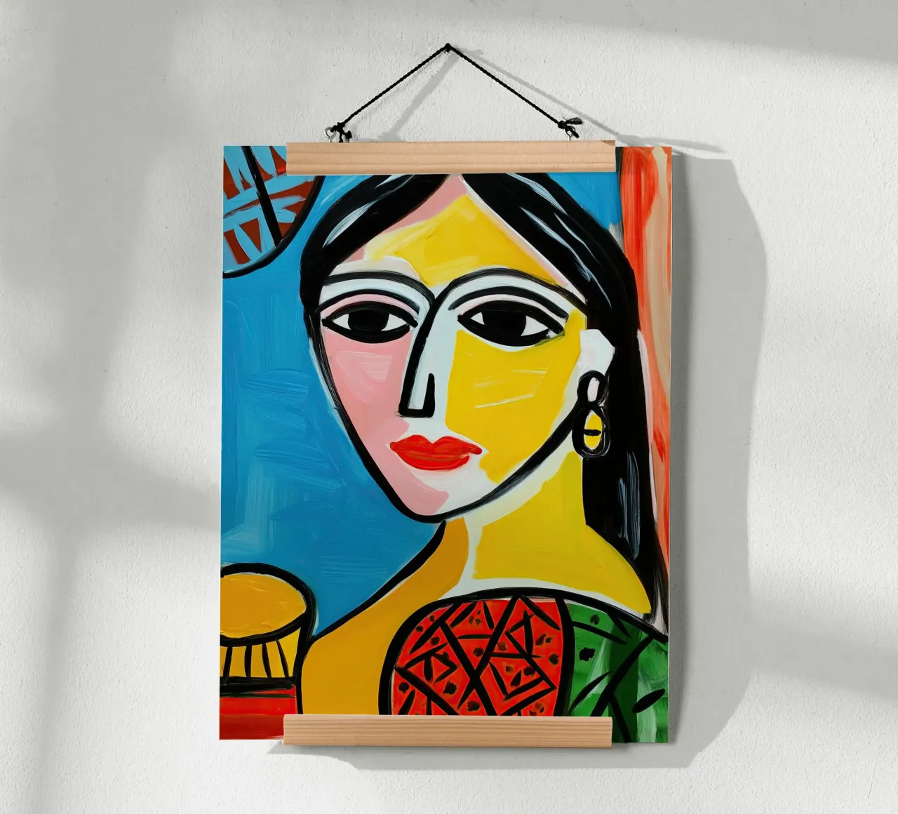 Mona Lisa in the style of Picasso | Canvas Painting poster with aluminum frame by Autofocus