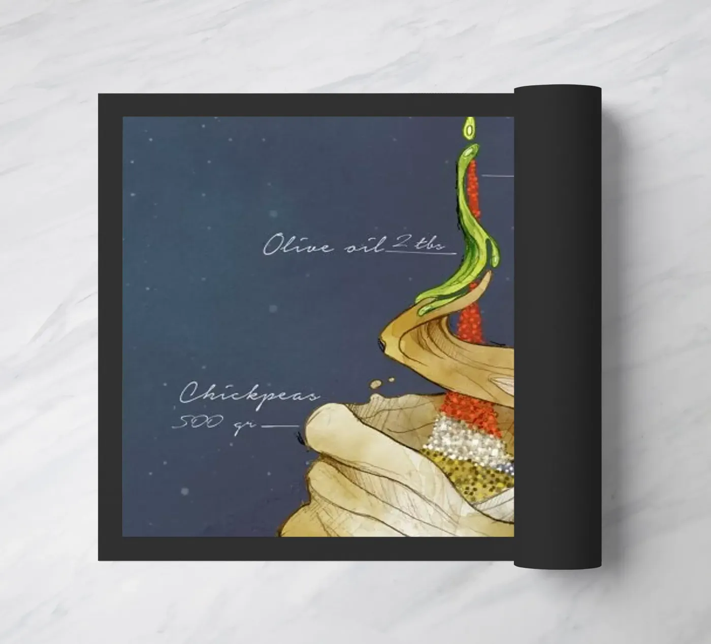 Hummus doormat by Ina Stanimirova