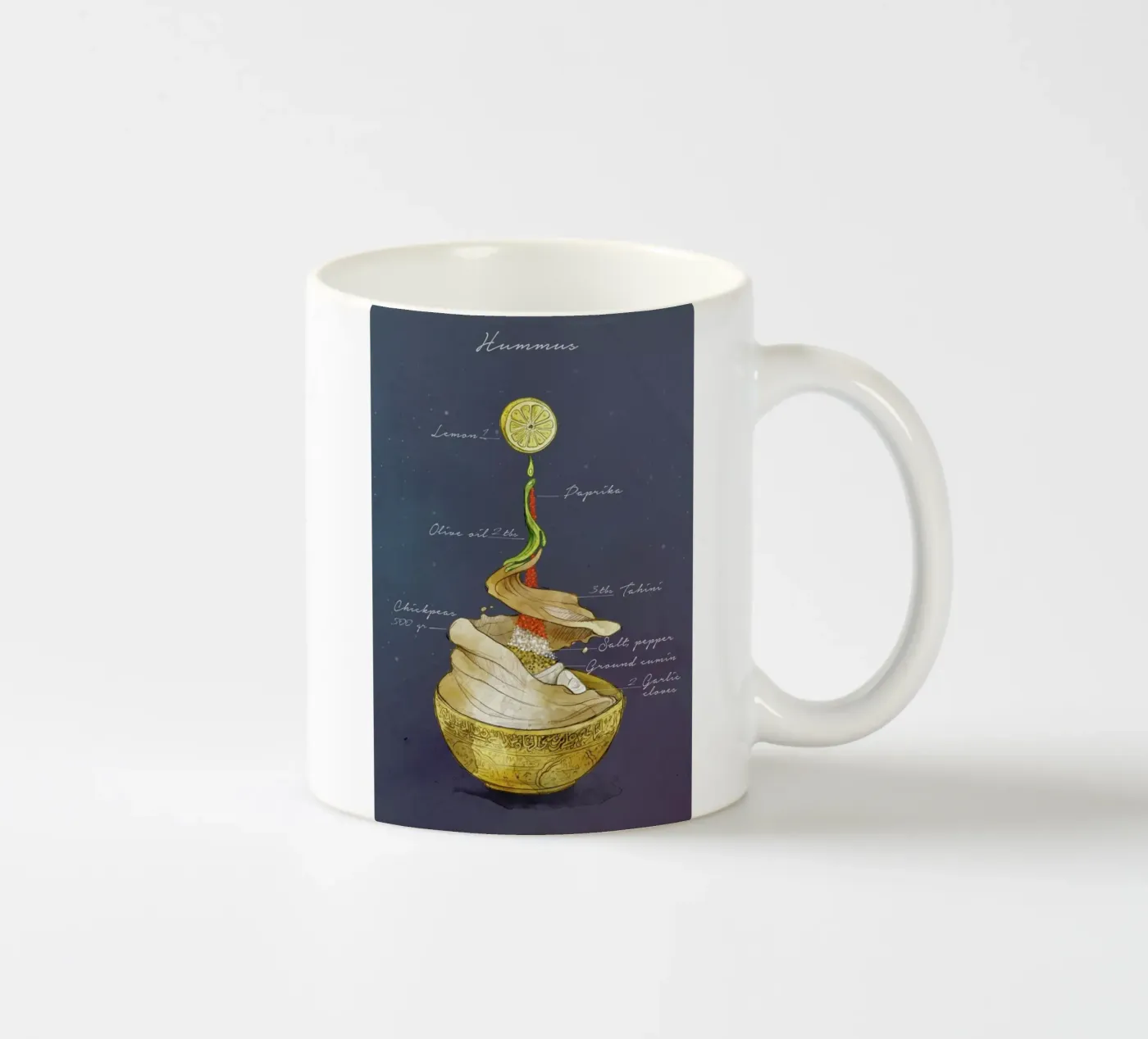 Hummus ceramic mug by Ina Stanimirova