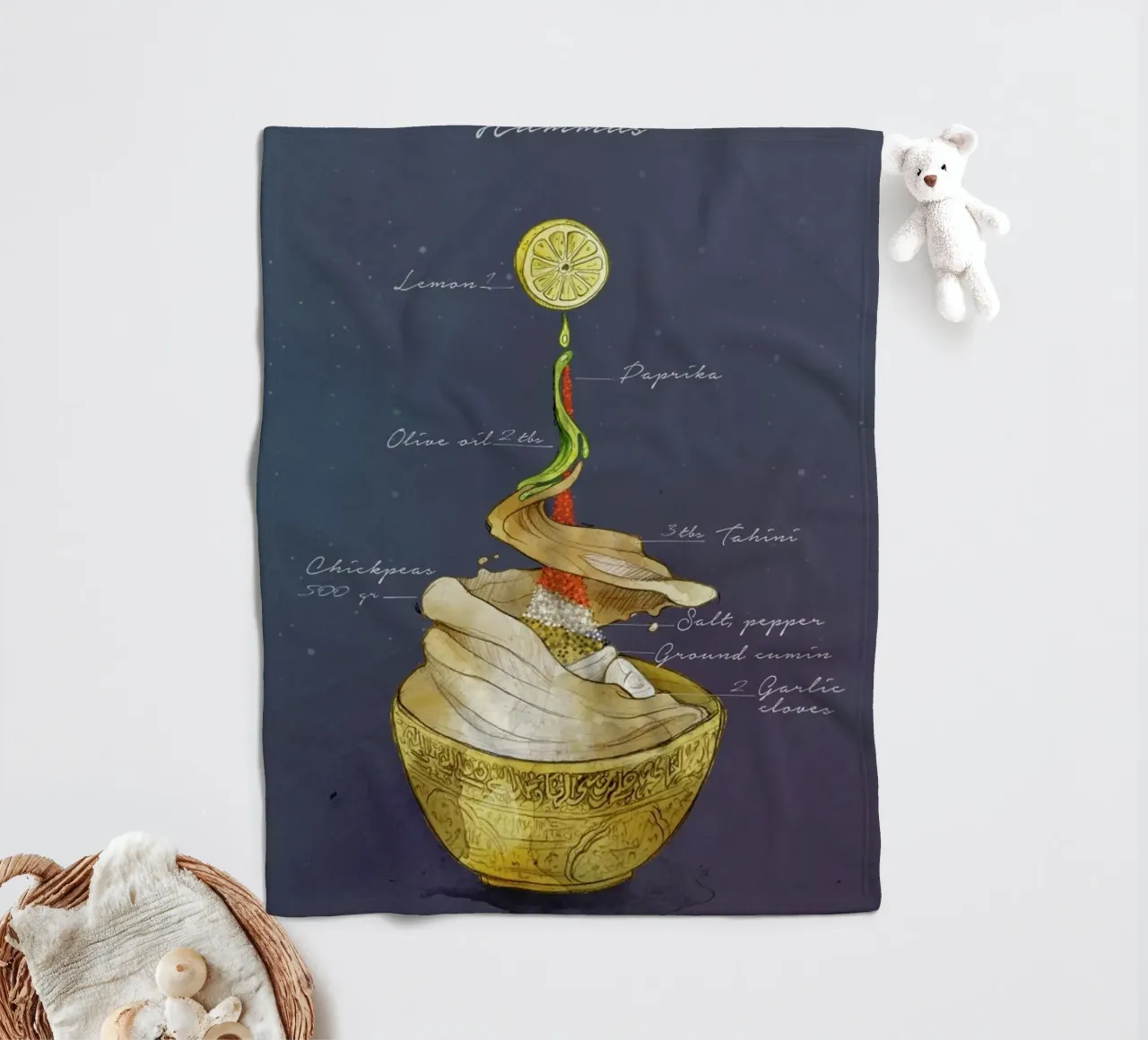 Hummus Fleecedecke von Ina Stanimirova