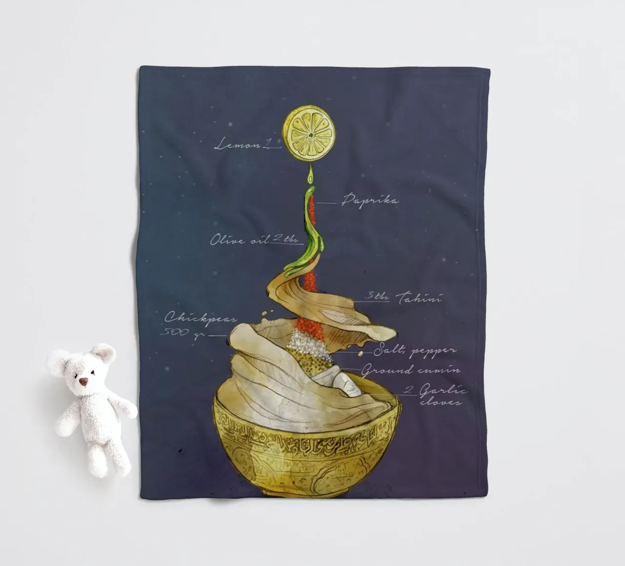 Hummus Fleecedecke von Ina Stanimirova