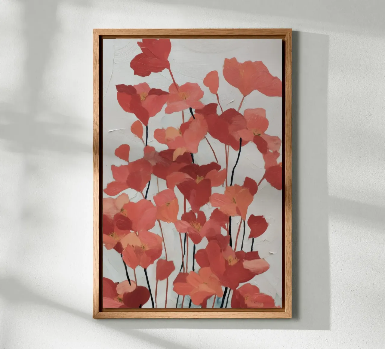 Levendige abstracte bloemsierkunst canvas met Baklijst van Melloi Art Print