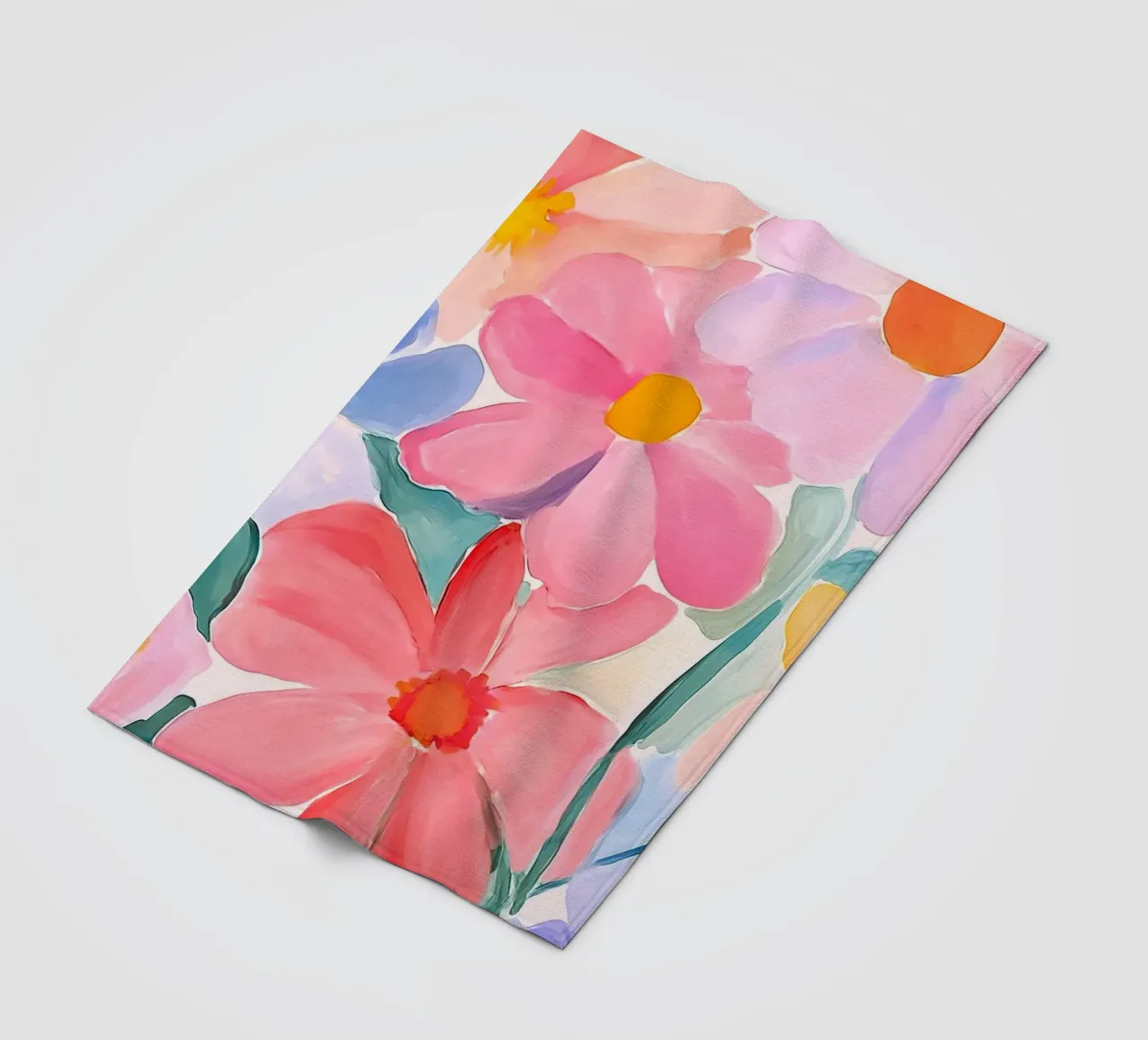 Retro Floral Vintage Botanical Abstract Flower Impressionism fleece blanket by Gentle Echoes Art