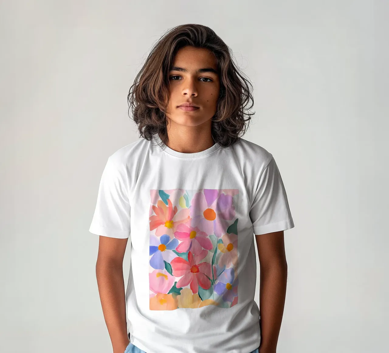 Retro Bloemen Vintage Botanisch Abstract Bloem Impressionisme kinder t-shirt van Gentle Echoes Art