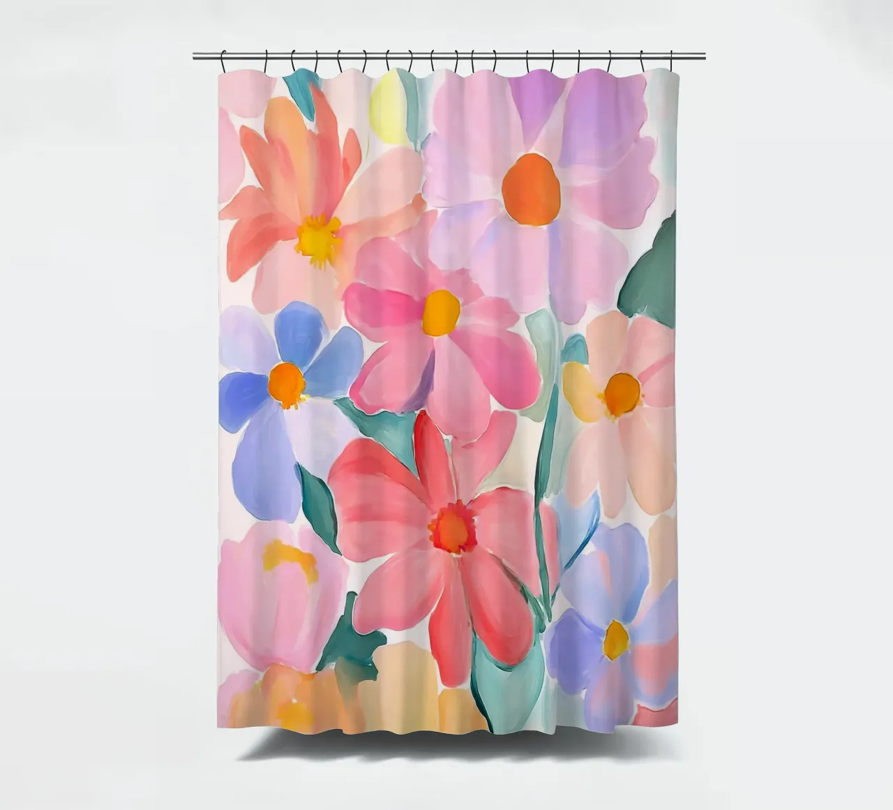 Retro Floral Vintage Botanical Abstract Flower Impressionism shower curtain by Gentle Echoes Art