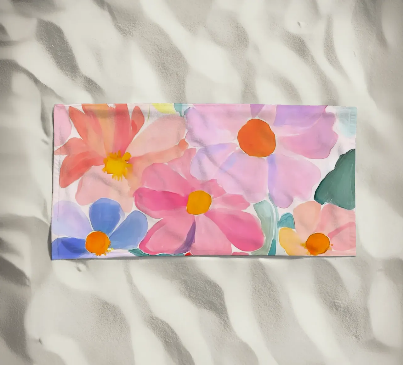 Retro Floreale Vintage Botanico Astratto Fiore Impressionismo telo mare da Gentle Echoes Art