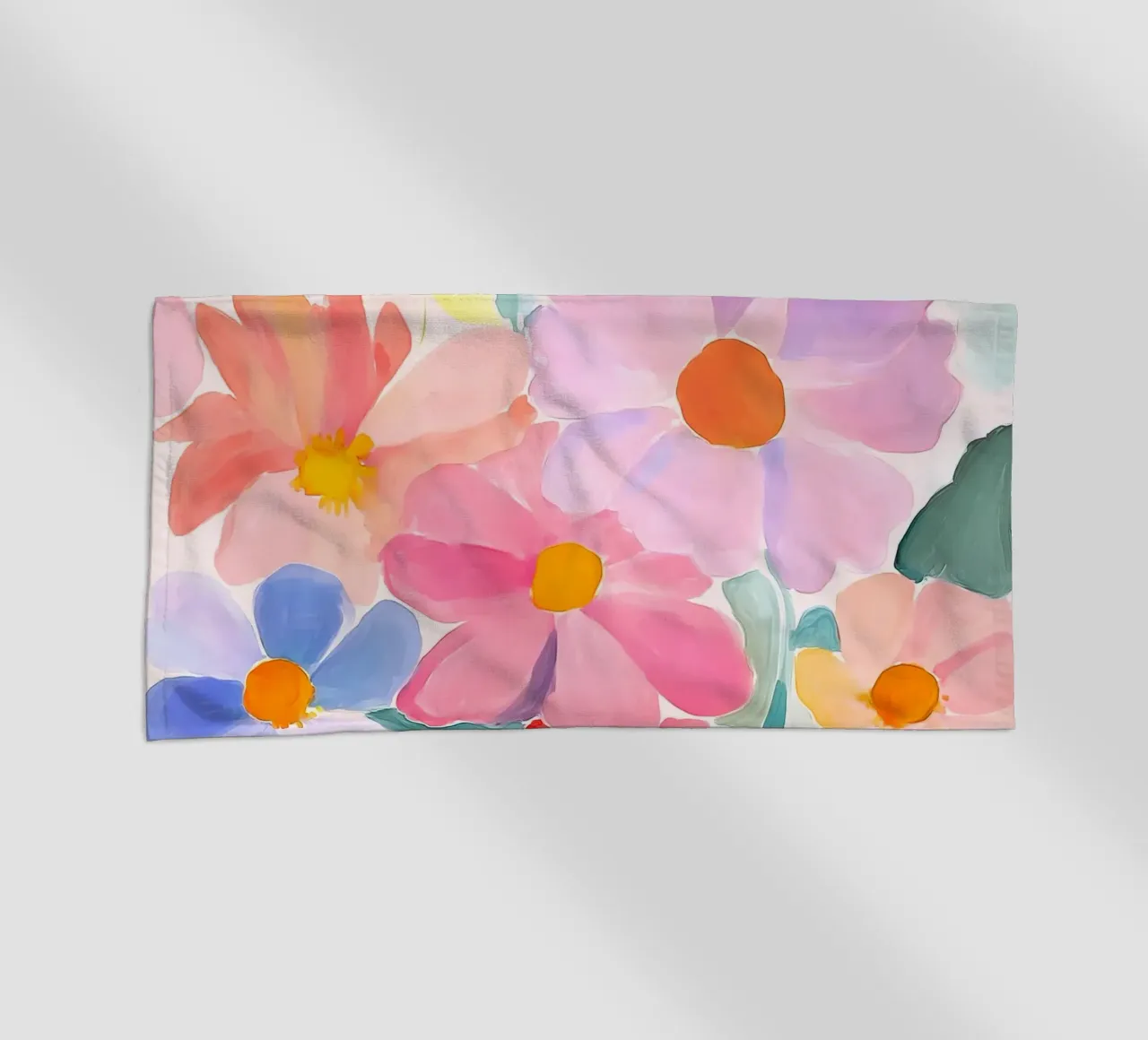 Retro Floreale Vintage Botanico Astratto Fiore Impressionismo telo mare da Gentle Echoes Art