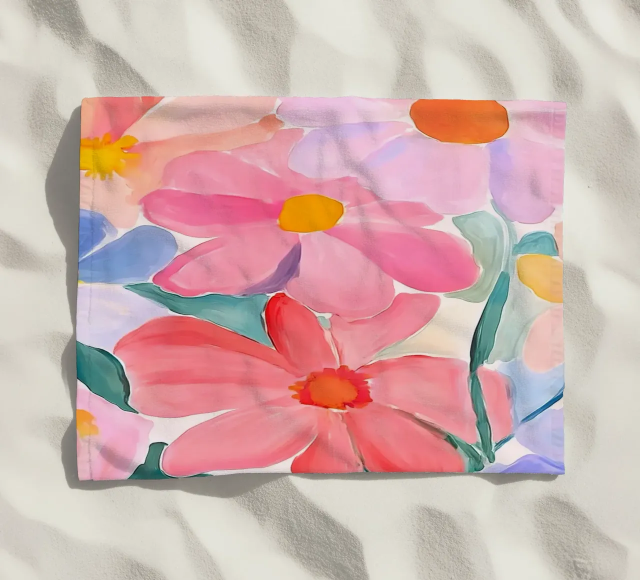 Retro Floreale Vintage Botanico Astratto Fiore Impressionismo telo mare da Gentle Echoes Art