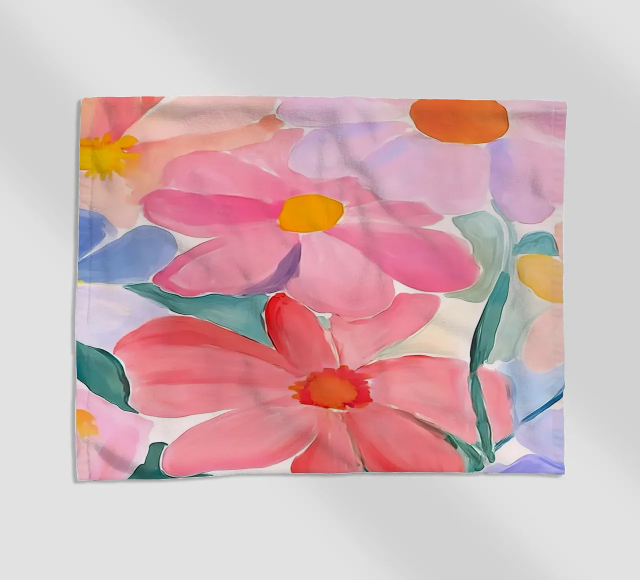 Retro Floreale Vintage Botanico Astratto Fiore Impressionismo telo mare da Gentle Echoes Art