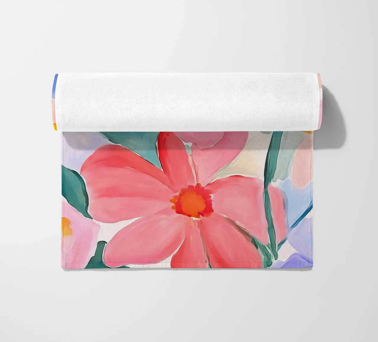 Retro Floreale Vintage Botanico Astratto Fiore Impressionismo telo mare da Gentle Echoes Art
