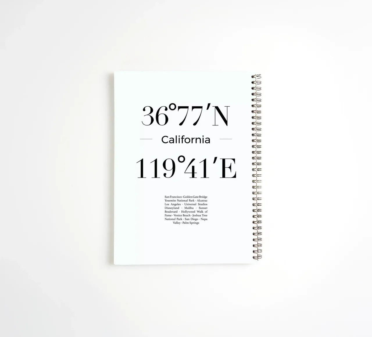 California spiral notebook by Studio One