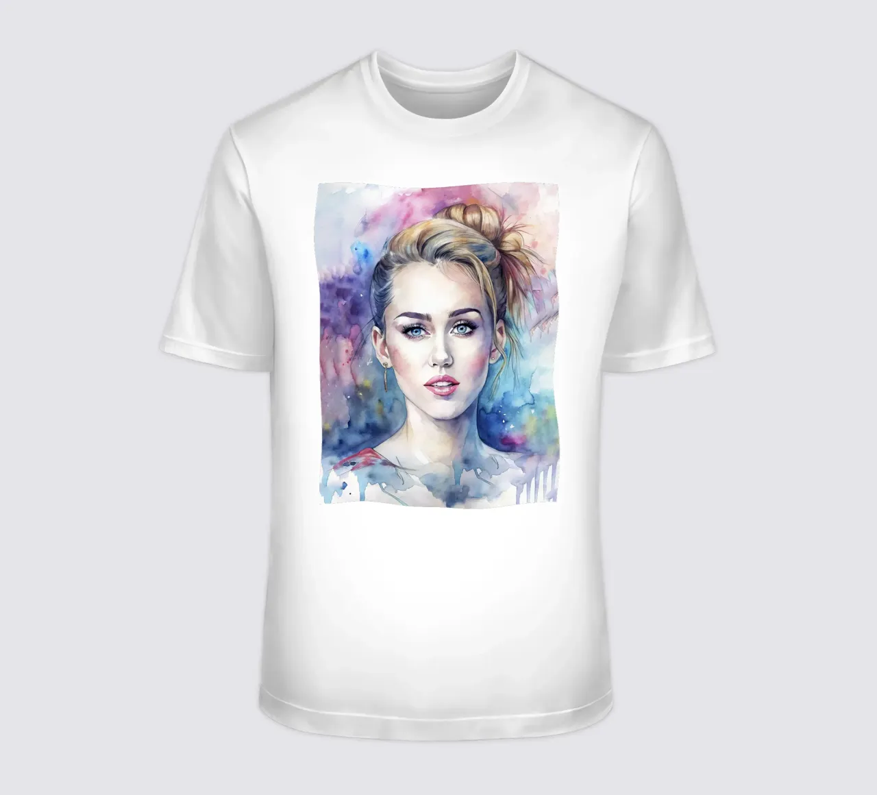 Miley Cyrus in acquerello t-shirt da ARTVI-SHOP