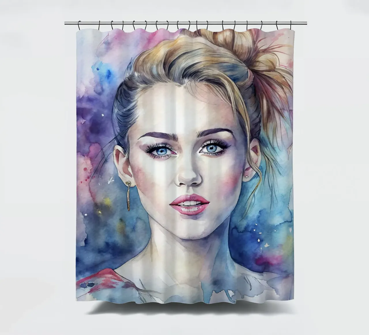 Miley Cyrus in acquerello tenda da doccia da 🎁 ARTVI-SHOP
