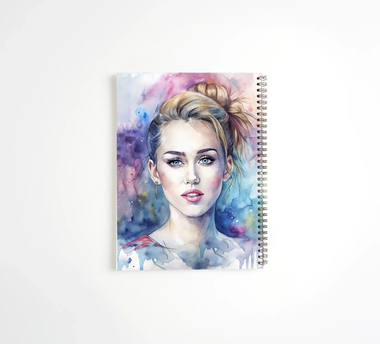 Miley Cyrus in watercolor spiral notebook by 🎁 ARTVI-SHOP