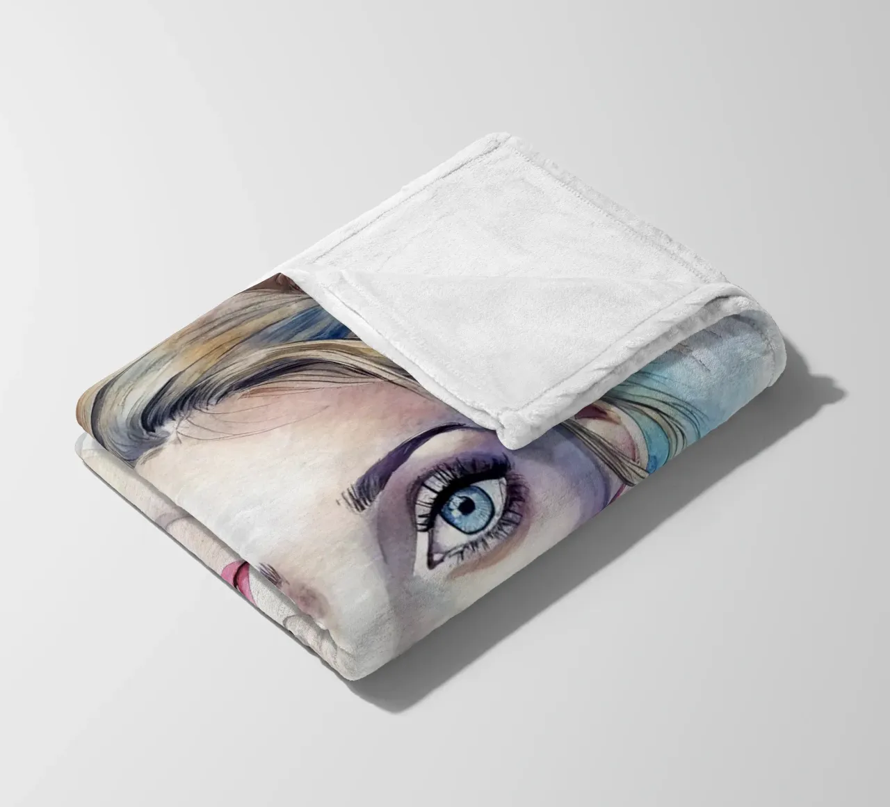 Miley Cyrus in acquerello coperta in pile da ARTVI-SHOP