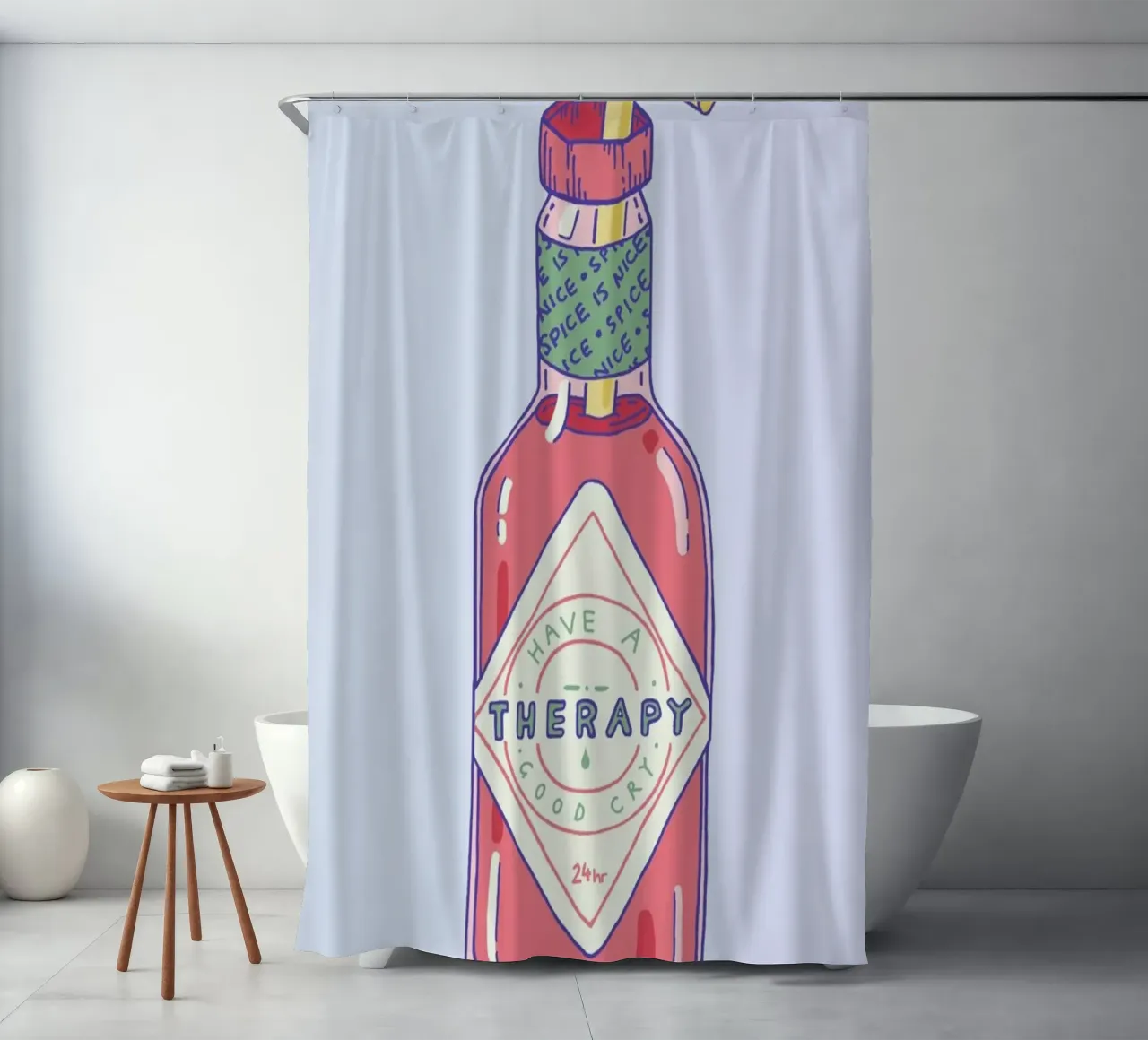 Hot Sauce Therapy Duschvorhang von Laura O'Connor