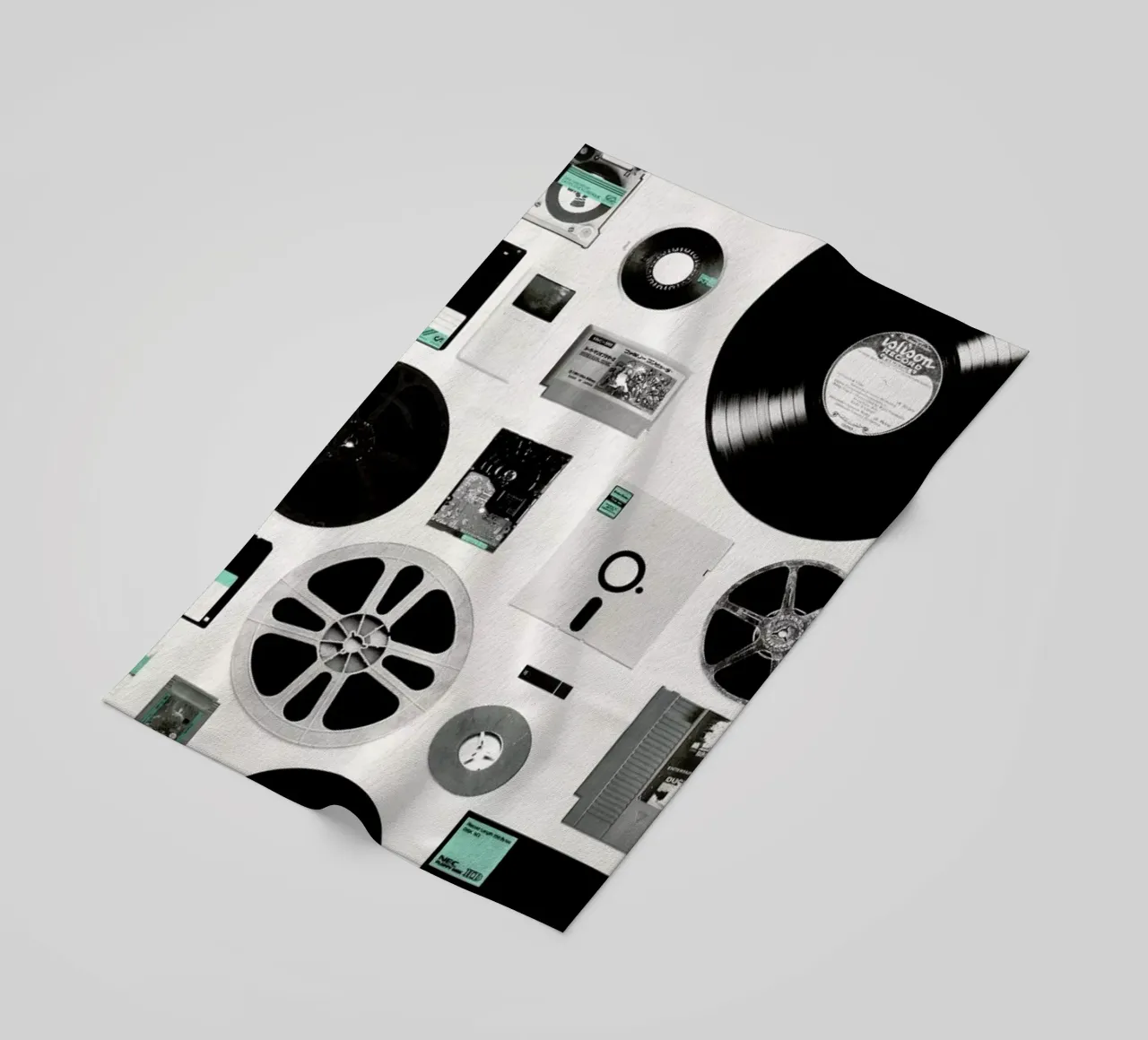 Data beach towel by Florent Bodart