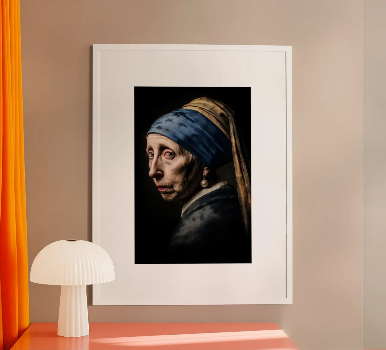 La vecchia donna con l'orecchino di perla | Ispirato a Vermeer poster da Autofocus