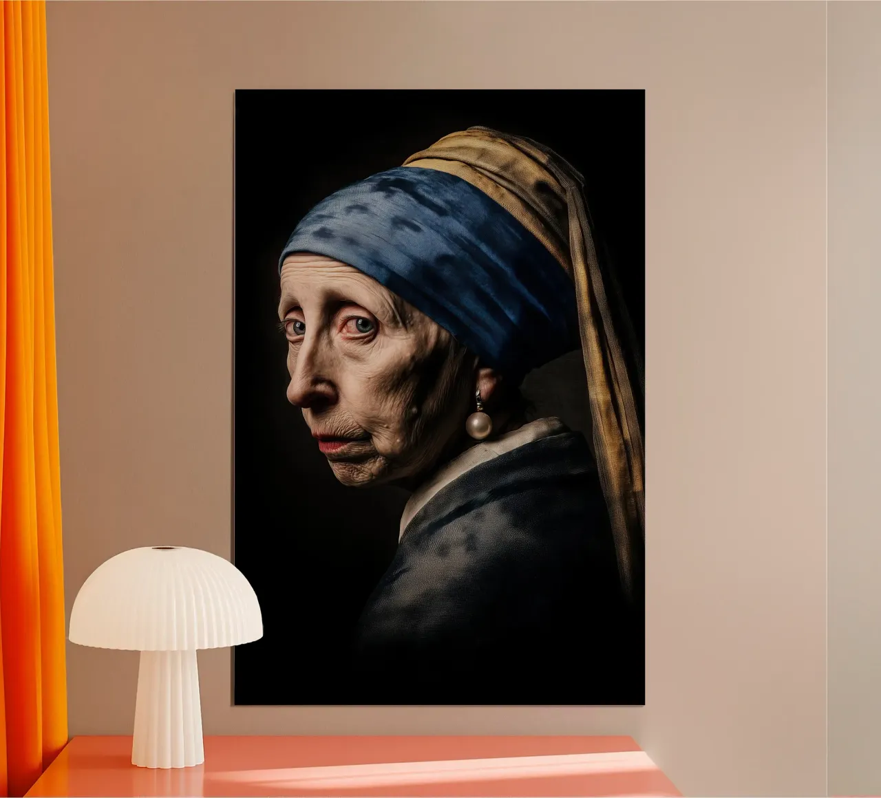 La vecchia donna con l'orecchino di perla | Ispirato a Vermeer poster da Autofocus