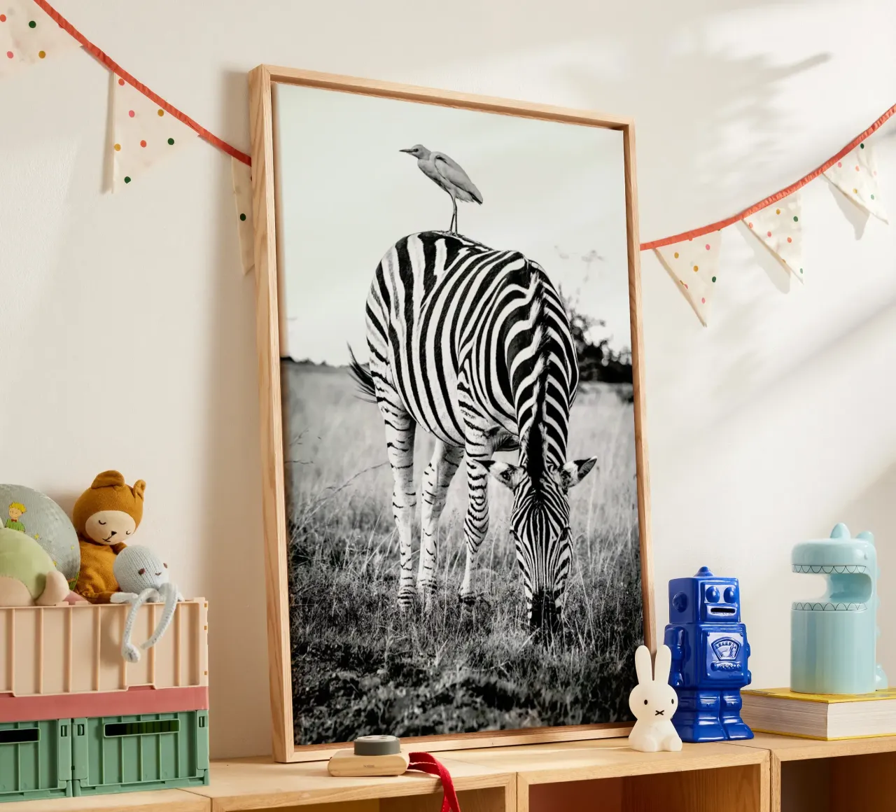 Zebra and Friend tela con Cornice a cassetta da Natural Kingdom