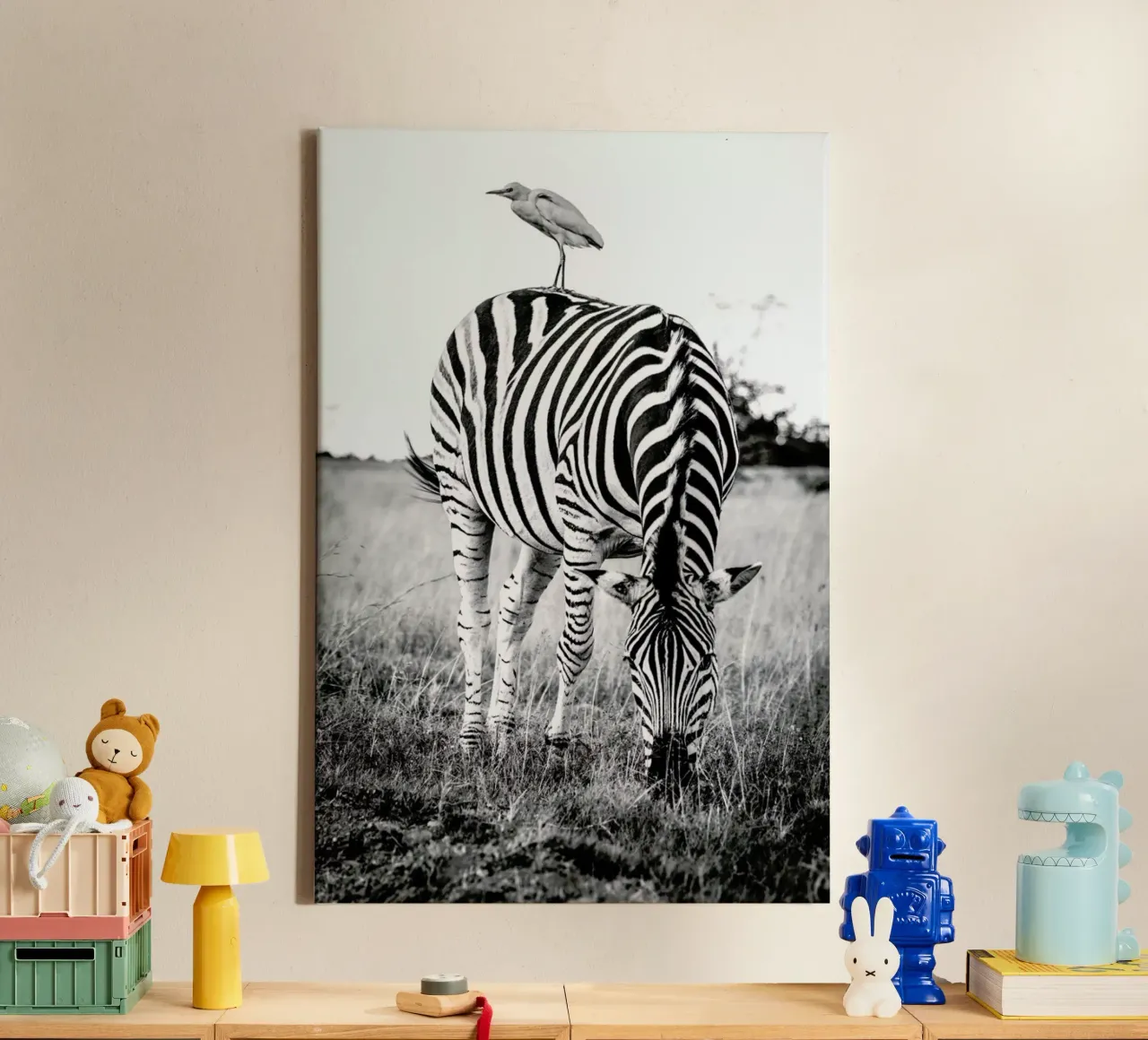 Zebra and Friend tela con Cornice a cassetta da Natural Kingdom