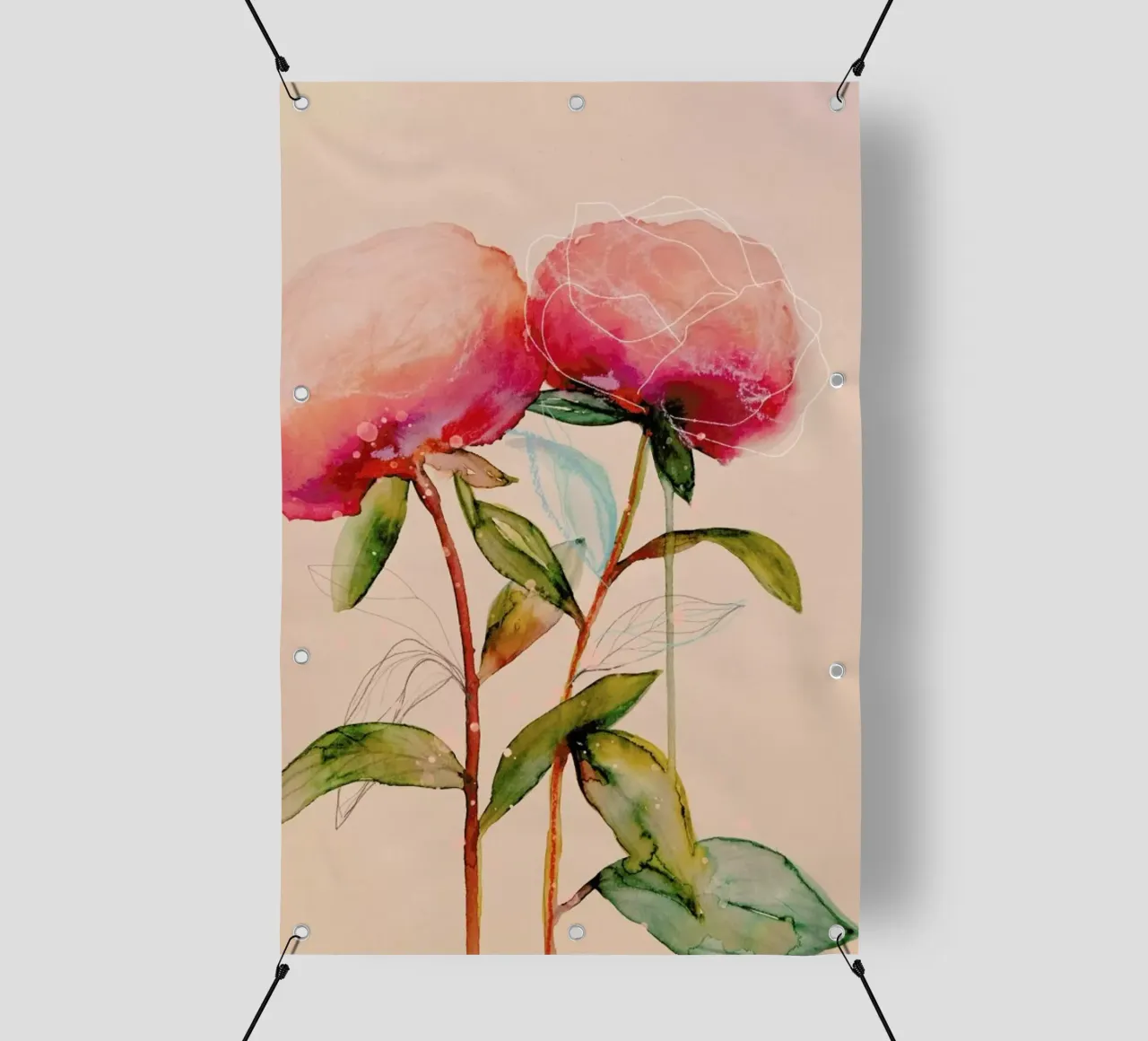 Peonies 1 telo in pvc da Leigh Viner