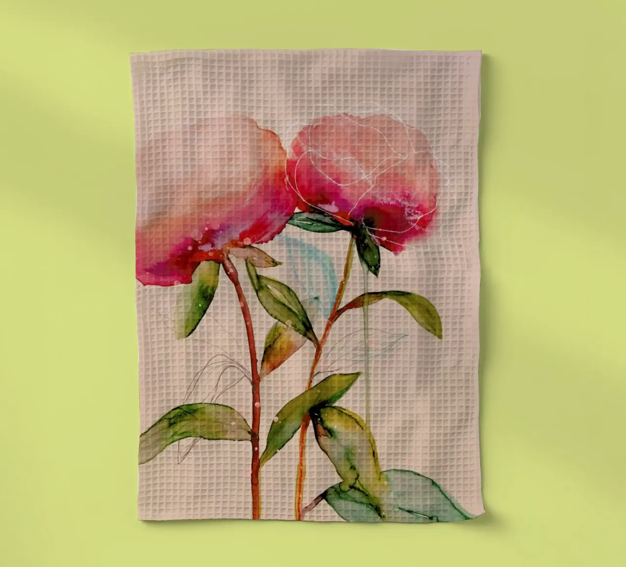 Peonies 1 canovaccio da cucina da Leigh Viner