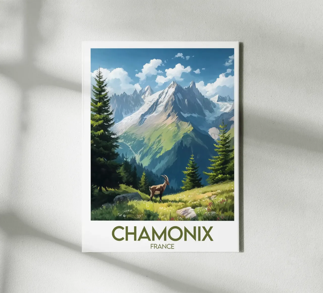 Affiche Chamonix tela con Cornice a cassetta da Frame the World