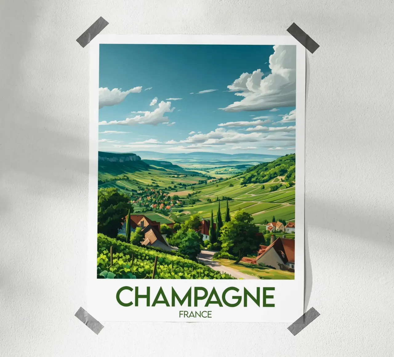 Champagne France poster poster by Frame the World