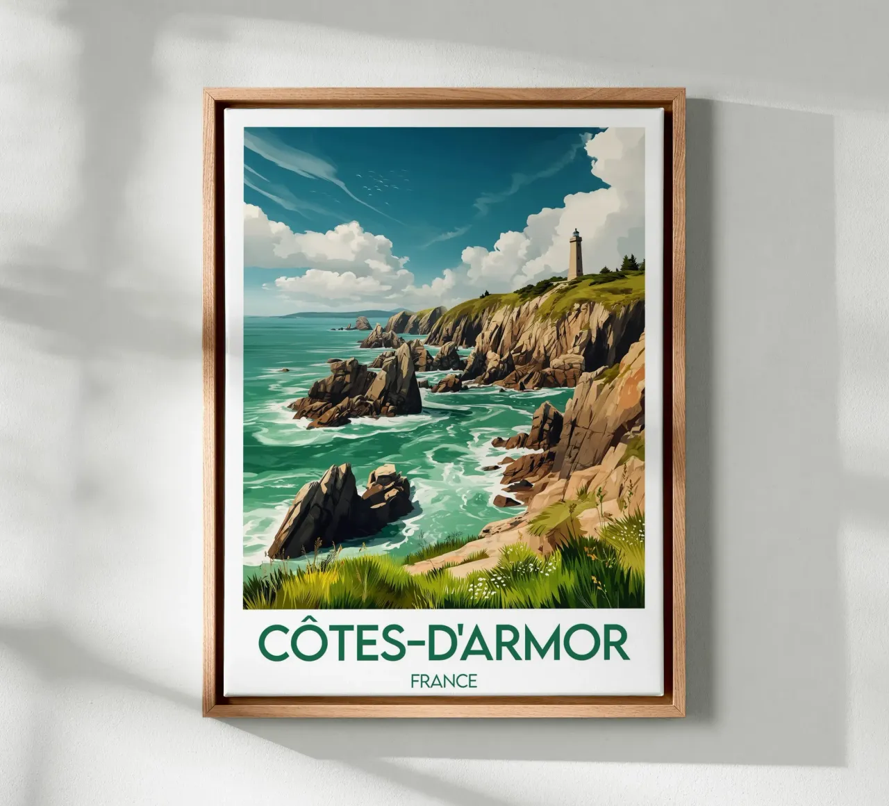 Poster Côtes-d'Armor tela con Cornice a cassetta da Frame the World