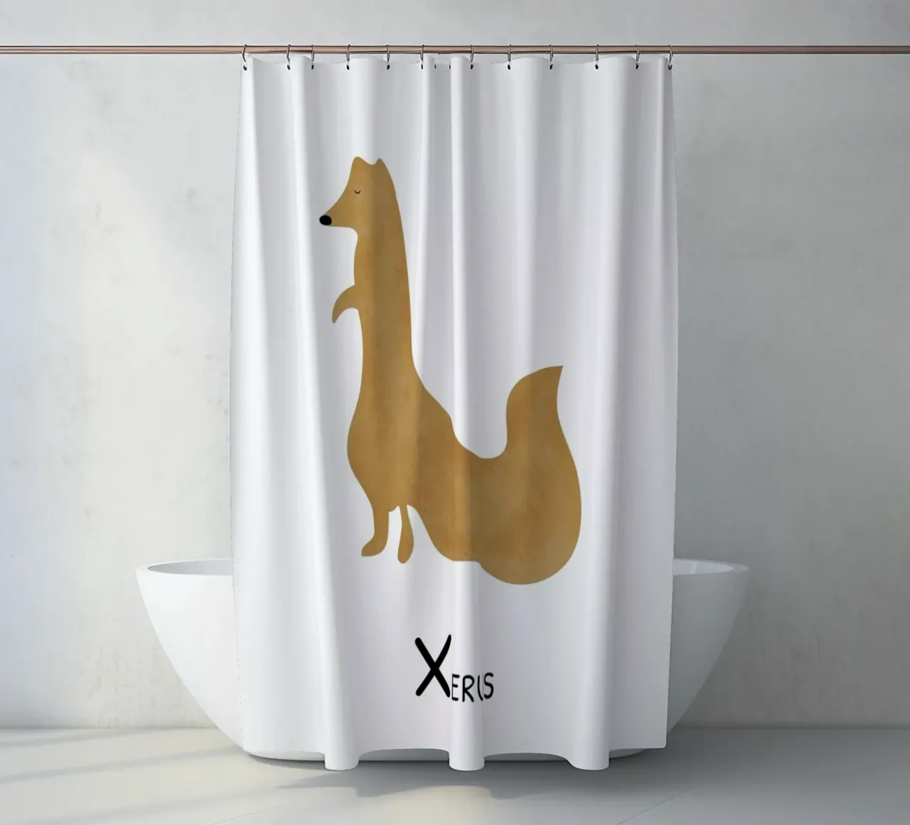 Xerus shower curtain by Little Flourishes