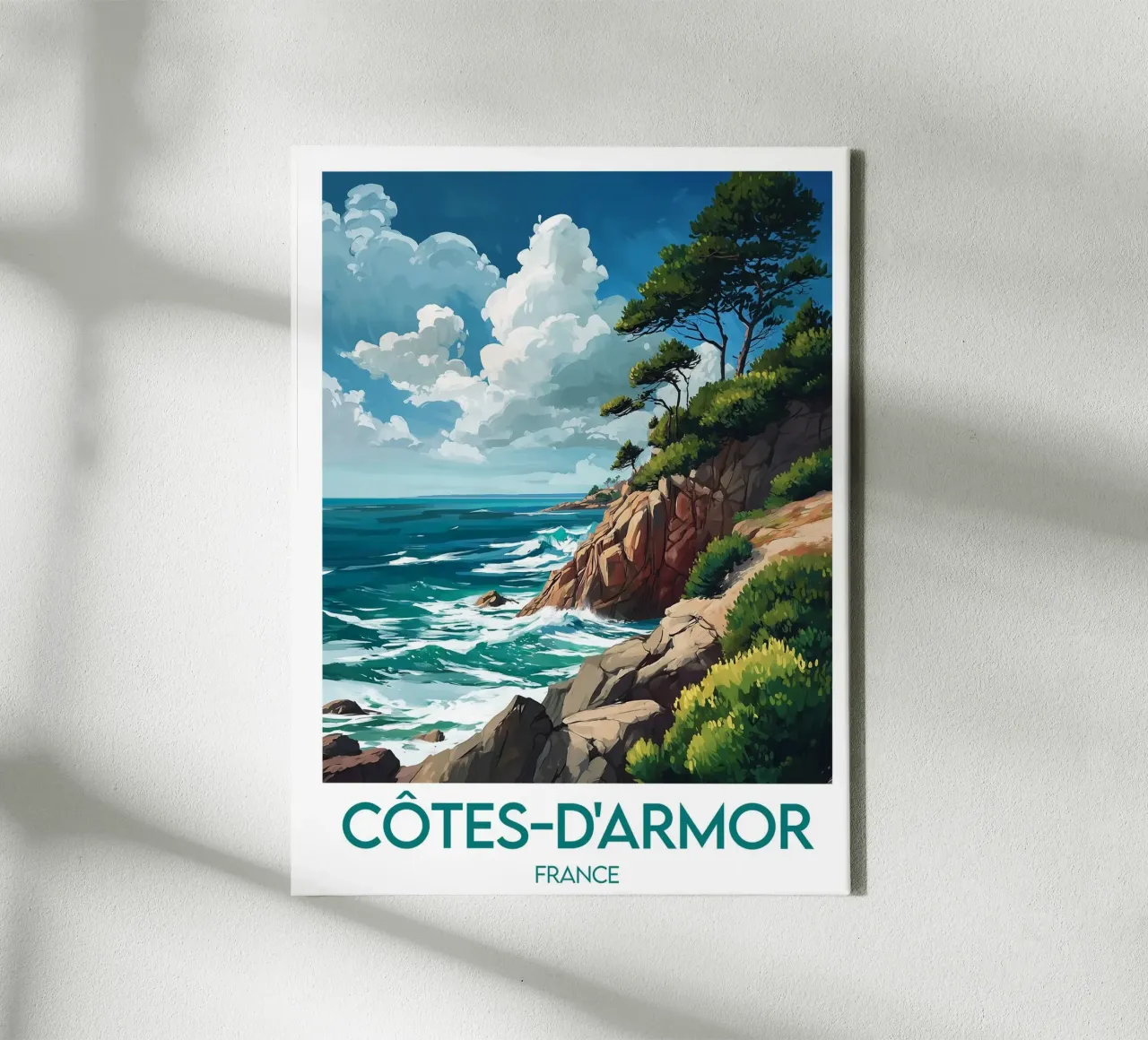 Poster Côtes-d'Armor tela con Cornice a cassetta da Frame the World