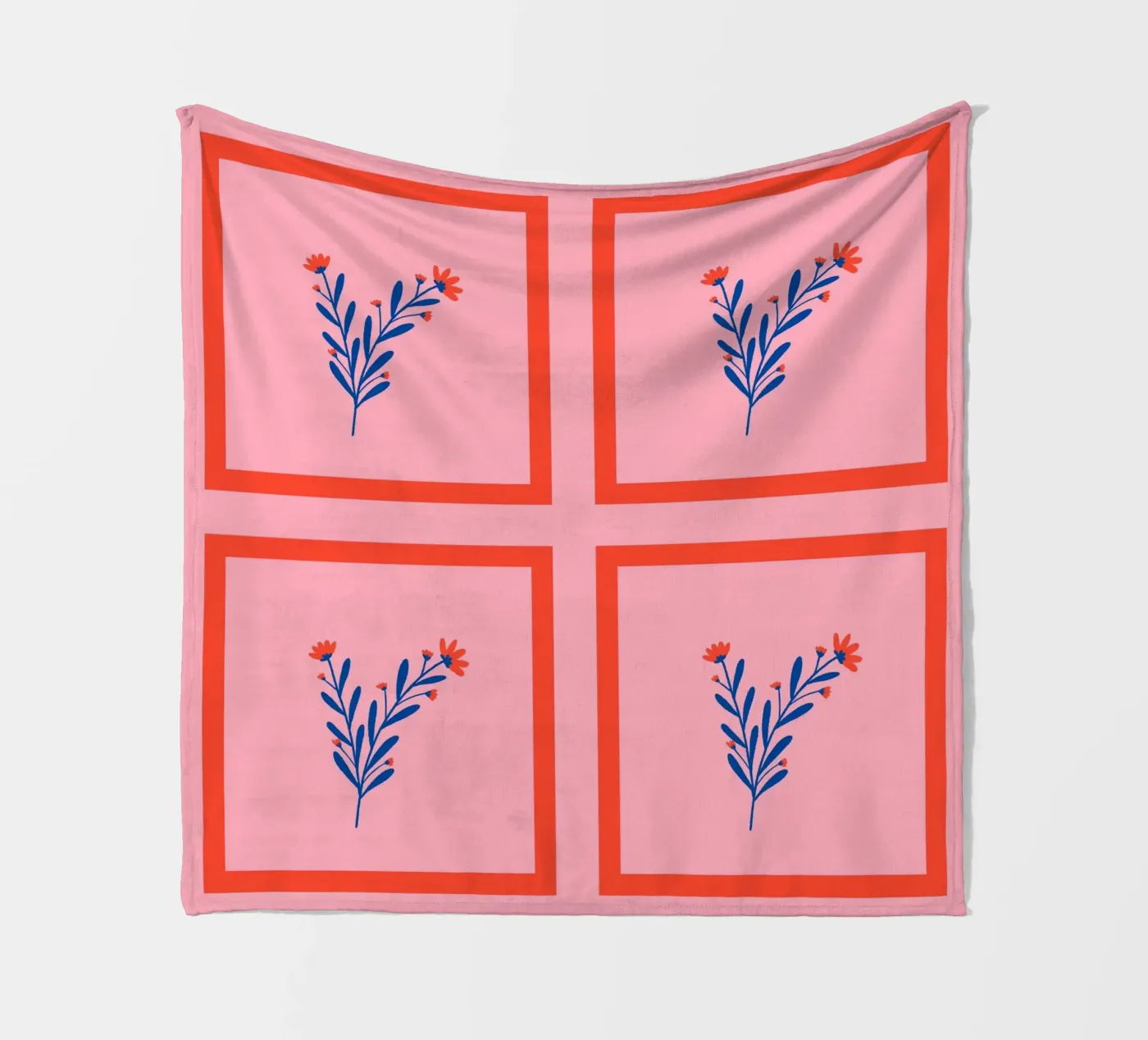 Framed flowers fleece blanket by Wackapacka