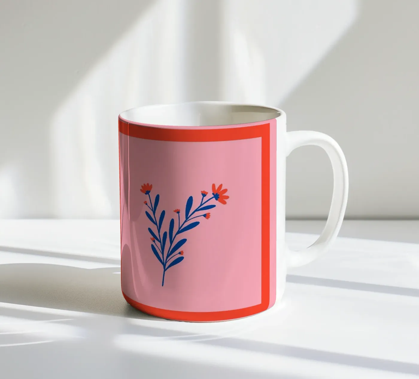 Framed flowers ceramic mug by Wackapacka