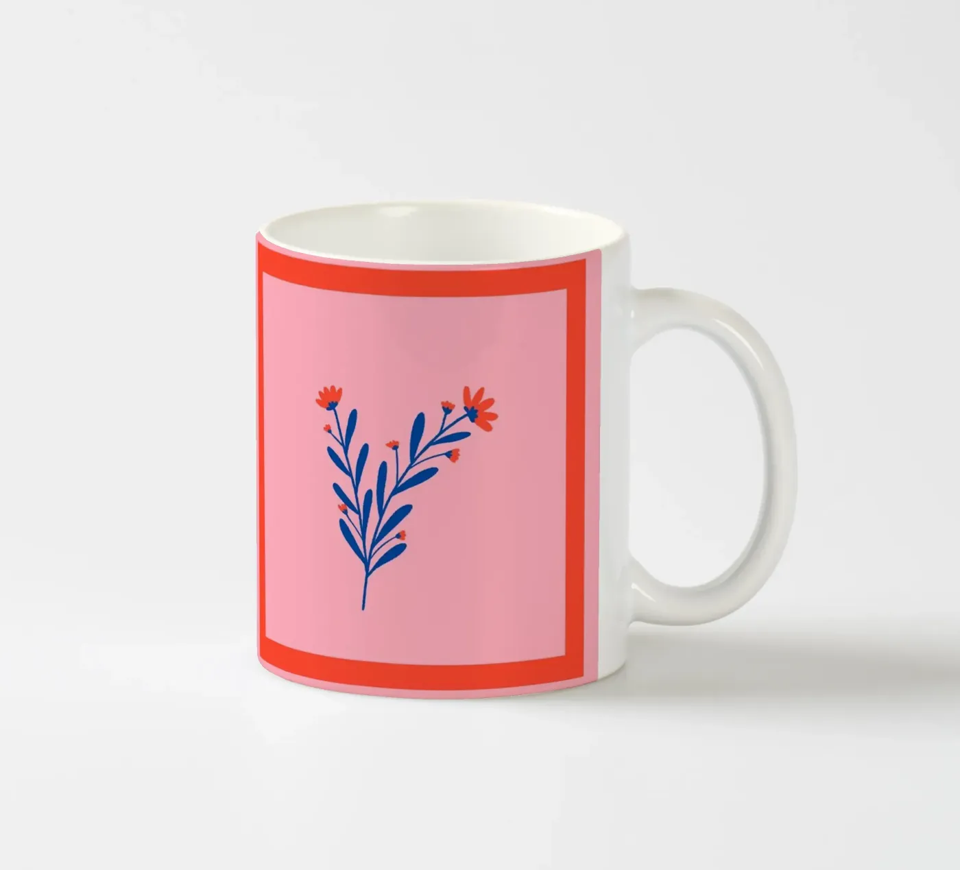 Framed flowers ceramic mug by Wackapacka