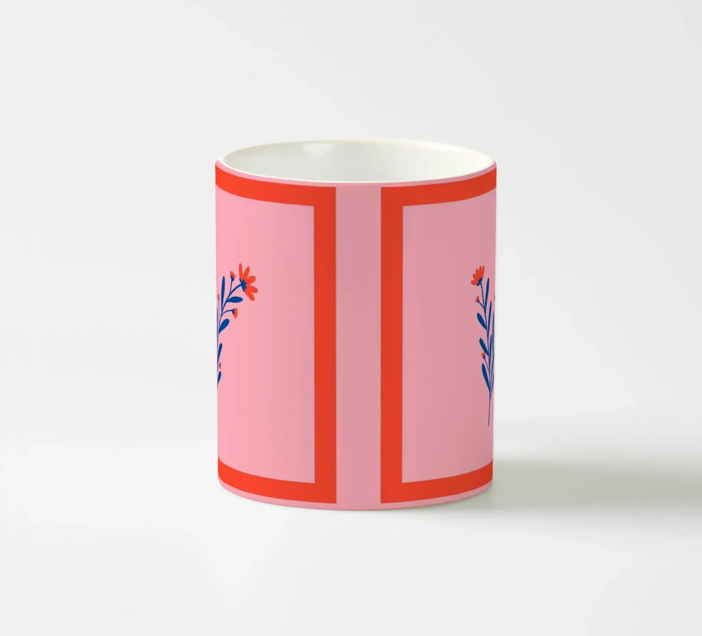 Framed flowers ceramic mug by Wackapacka