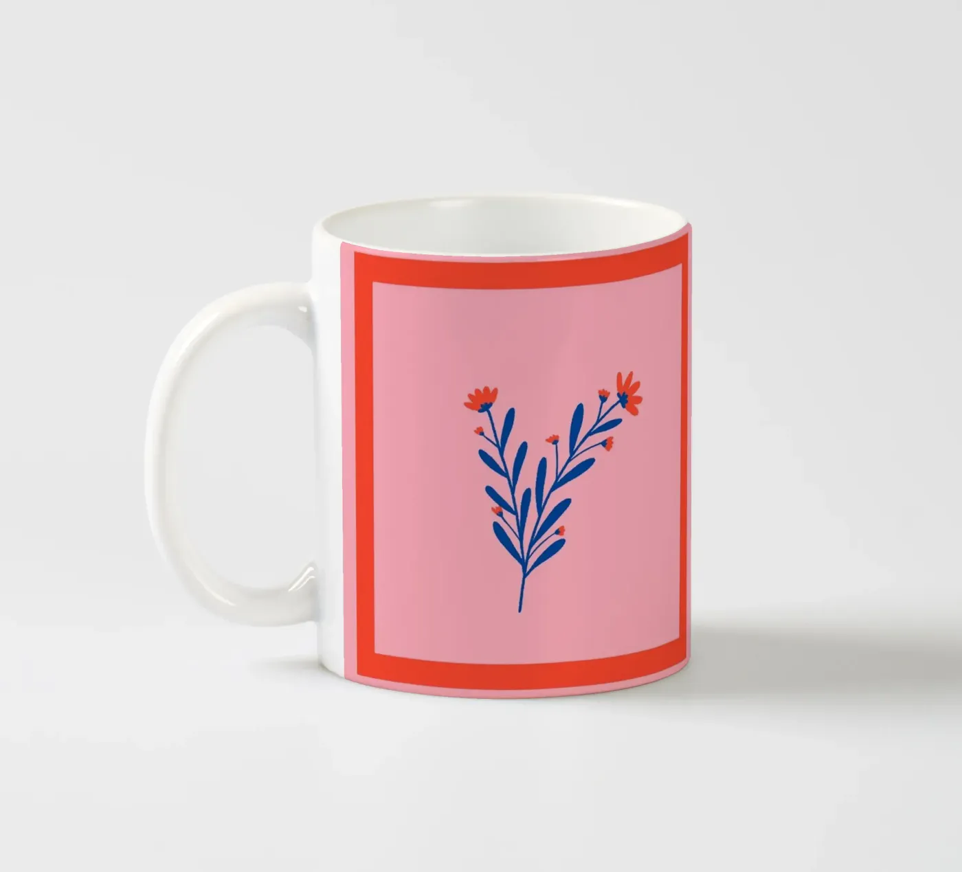 Framed flowers ceramic mug by Wackapacka