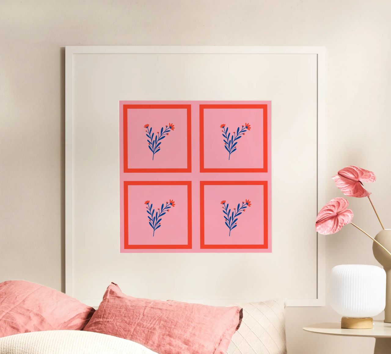 Gerahmte Blumen Poster von Wackapacka