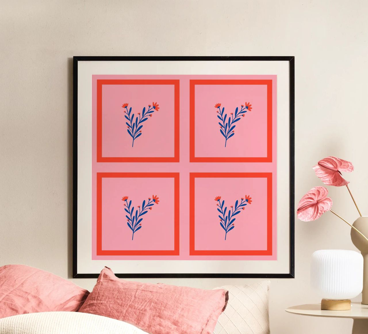 Gerahmte Blumen Poster von Wackapacka