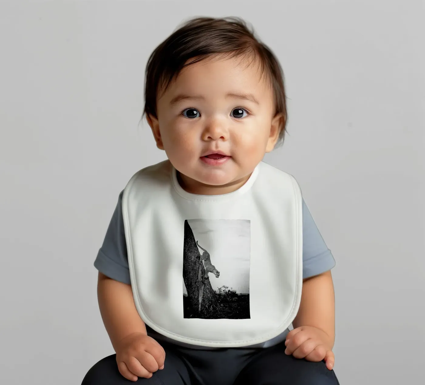 Pouncing Leopard baby bib by Natural Kingdom